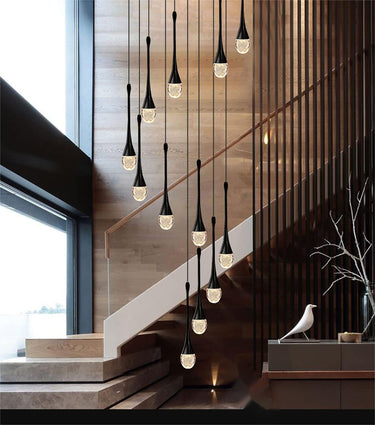 Bubble Ball Crystal Staircase Chandelier